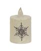 Picture of Glitter Snowflake Flicker Flame Timer Pillar, 2.25" x 2.5"