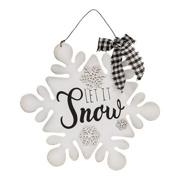 Picture of Glittered Let it Snow Snowflake Sign