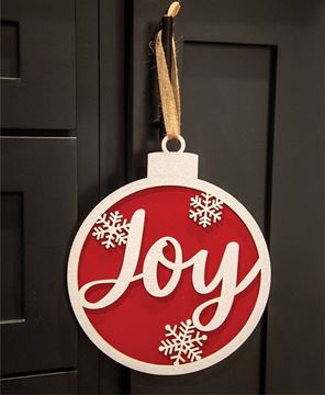 Picture of Glittered Joy & Snowflakes Christmas Bulb Sign