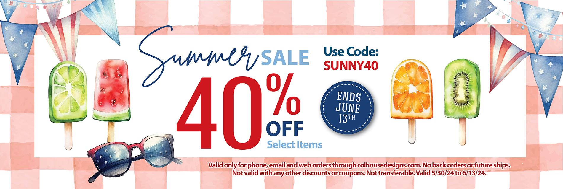 40% Off Select Items - Summer Sale